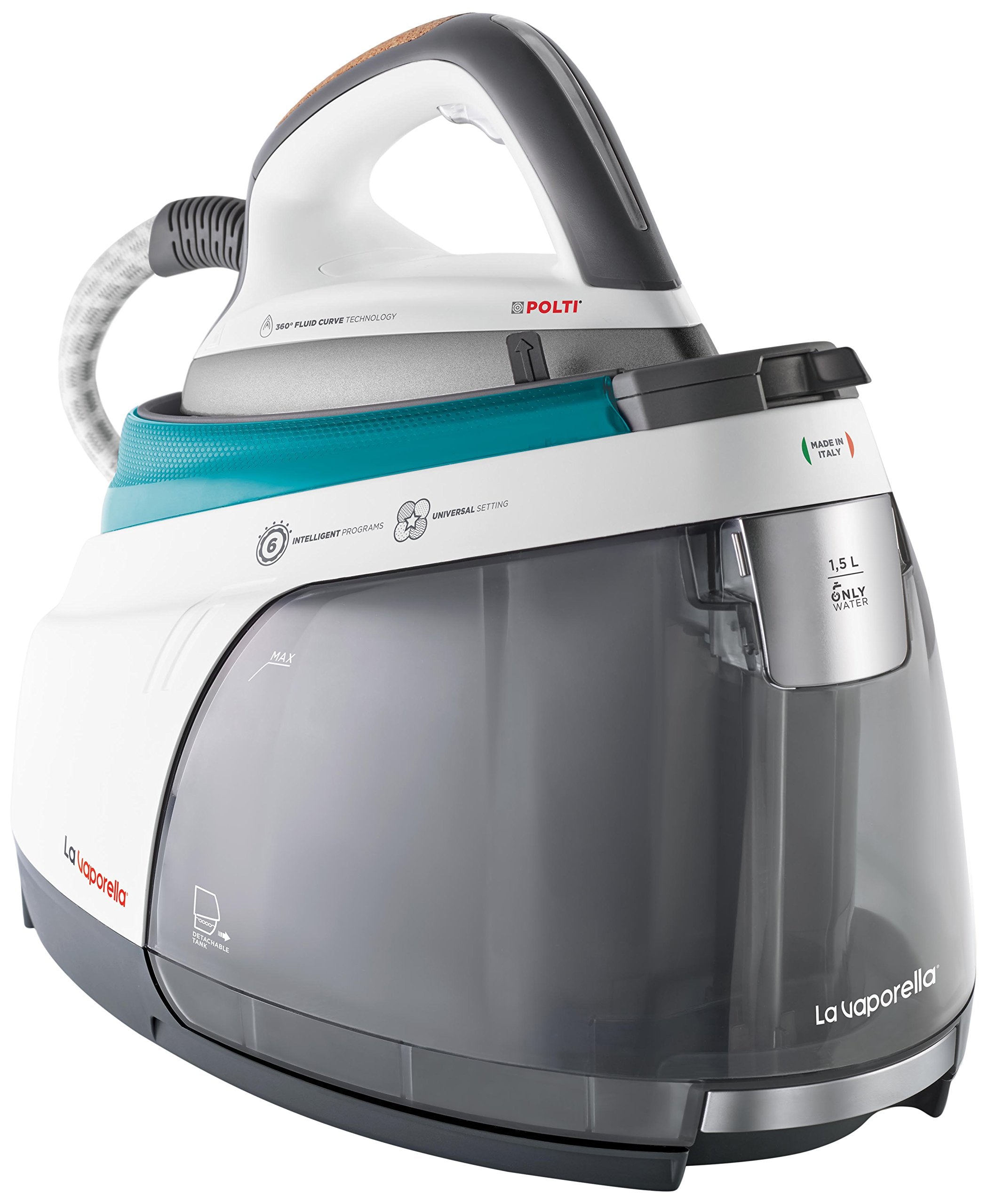 Polti La Vaporella XT90C Steam Generator Iron with Boiler, 7 Bar, 1.4 L Tank, Eco Function, Steam Pulse 450g