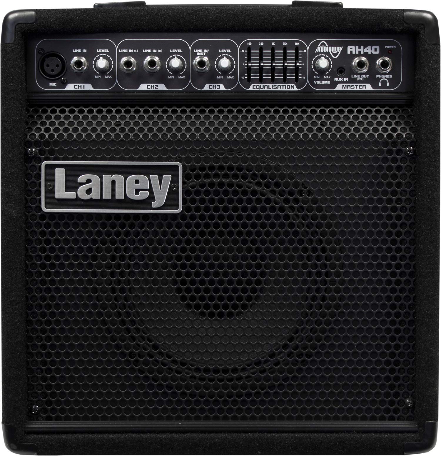 Laney AUDIOHUB Series AH80 - Multi-Input Combo Amp - 80W - 10 inch Woofer plus Horn, Black