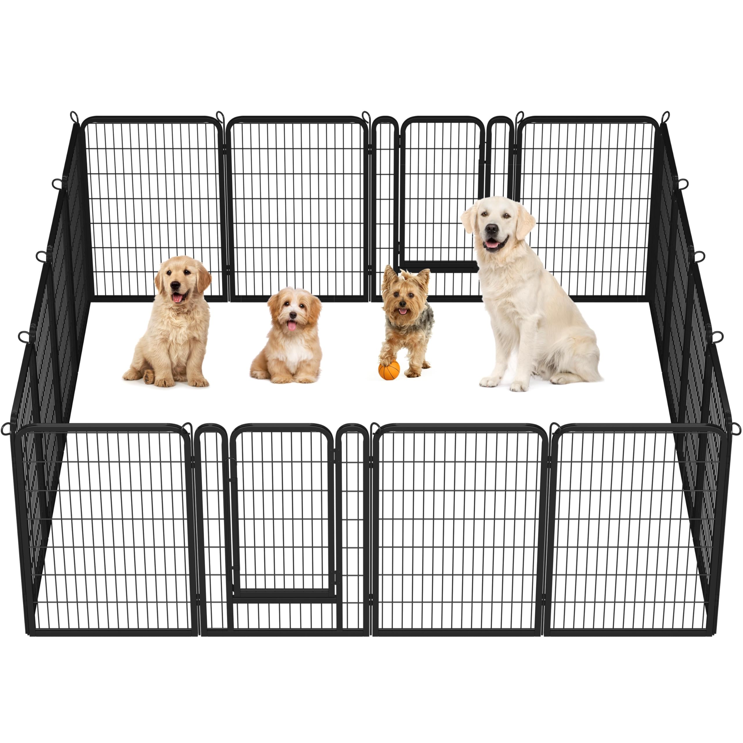 Yaheetech Lightweight Dog Playpen, 8 Panel 80cm Dog Fence Pet Exercise Pen Portable Puppy Play Pen Suitable for RV/Camping