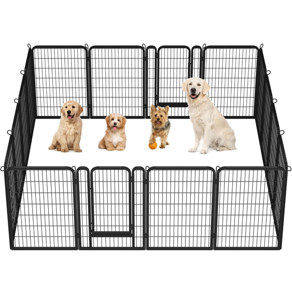 Yaheetech Lightweight Dog Playpen, 8 Panel 80cm Dog Fence Pet Exercise Pen Portable Puppy Play Pen Suitable for RV/Camping