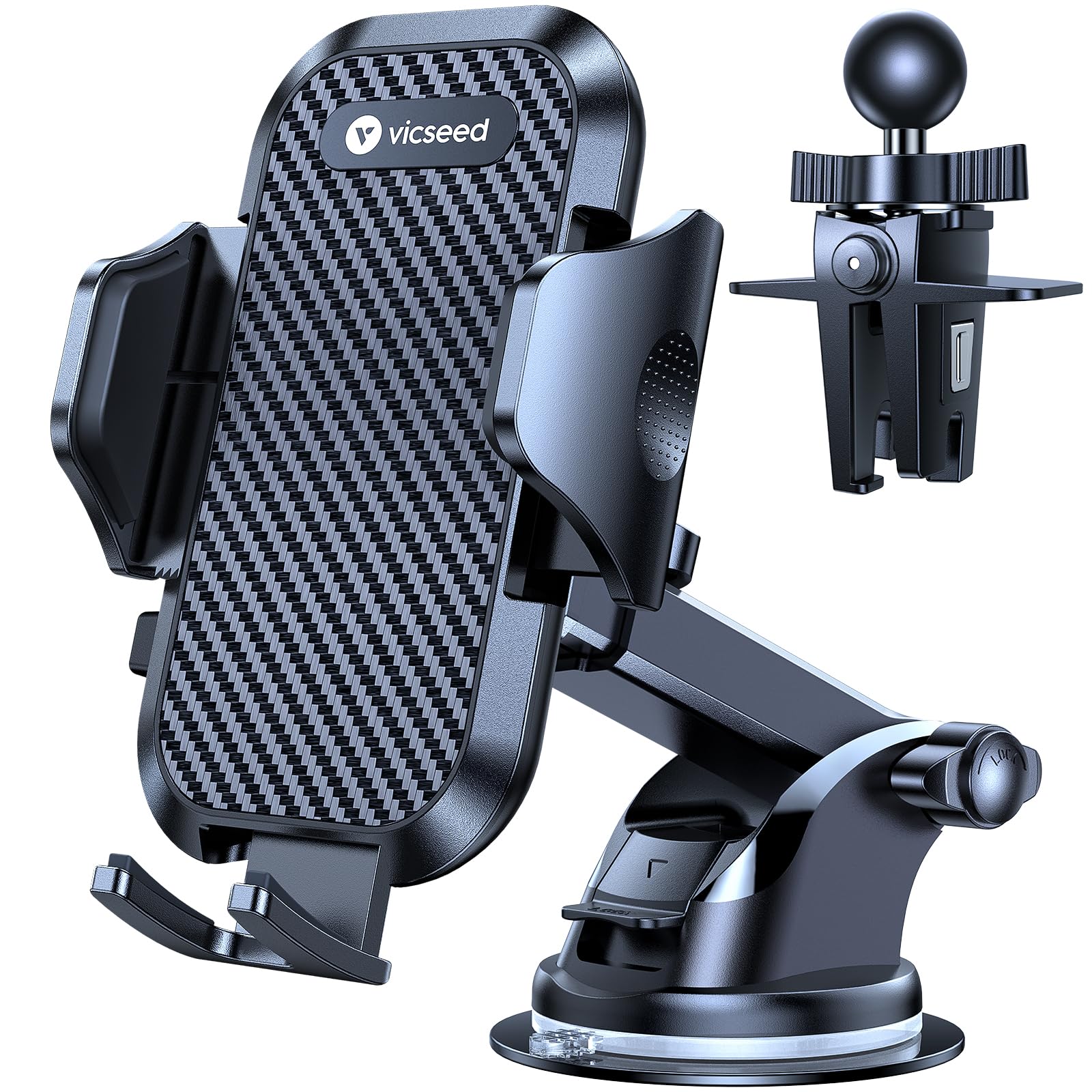 2025 BEST [Rally Racing-Grade] Car Phone Holder for Cars [88+LBS Strongest Suction] 3In 1 Dashboard Windscreen Vent Mobile Phone Holder for Car [Big phone & Thick Case Friendly] for iPhone Samsung