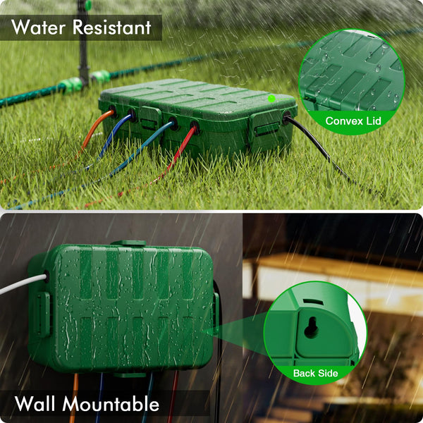 RESTMO Extra Large Waterproof Electrical Box, IP54 Weatherproof Outdoor Outlet Cover, Protect Outlet, Plug, Timer, Power Strip (Not Included), Holiday Light Decoration, 32 x 22 x 13 cm, Black