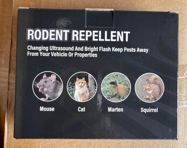 Rodent Repeller Ultrasonic Under Hood,Repeller to Keep Pine Martens,Anti-Martor Repellent,Pest Mouse Repeller for Car,Garage,Warehouse,Rat Rodent Pest Animal Deterrent for Vehicle Protection Indoor