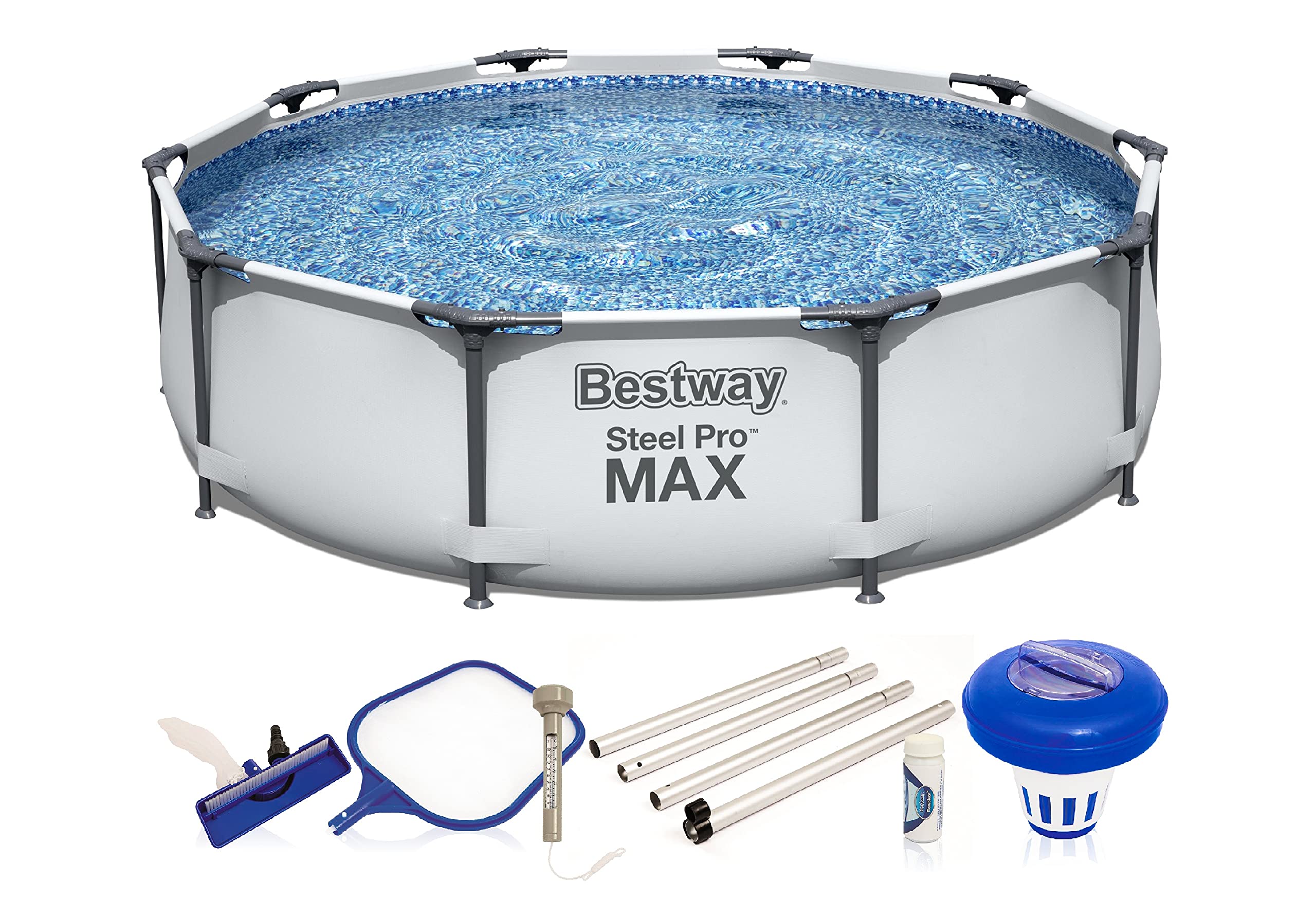 Bestway Steel Pro Max | Metal Frame Above Ground Pool, Family Outdoor Pool 10ft
