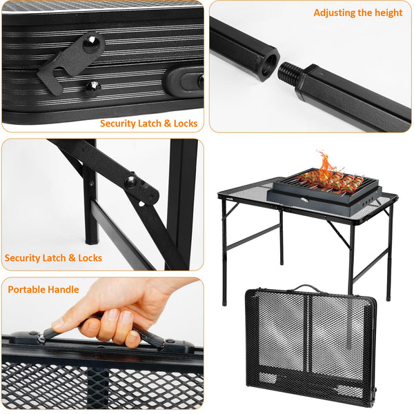E EASTSTORM Camping BBQ Table Outdoor Folding Picnic Table 35?x 23?- Portable, Compact & Foldable for Easy Storage - Great for Picnic, Garden, Patio,