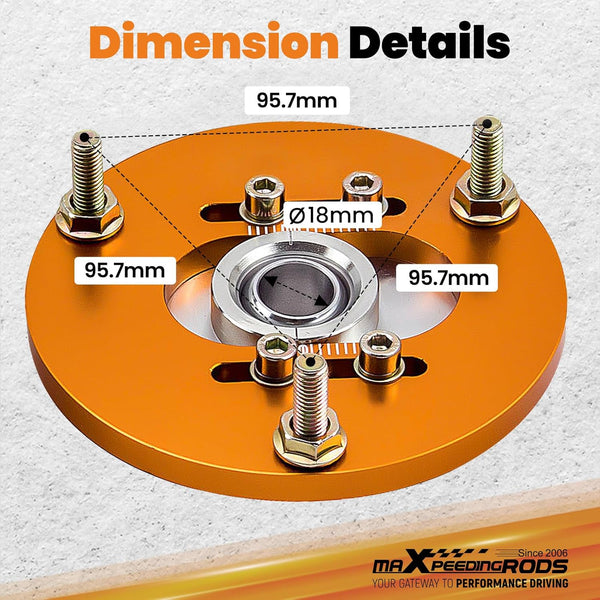 maXpeedingrods Front Camber Plates Coilovers for BMW E36 1991-1998 316i 318i 323 325i Top Mounts