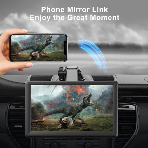 Wireless Apple Carplay & Android Car Stereo Headunit with IPS Carplay Display, Digital Receiver, Siri / Google GPS Navigation, Bluetooth, Mirror Link, FM, AUX (7 Inch CarPlay & Android Auto)