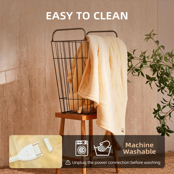 JET'S HOME Electric Blanket 130x160cm - Heated Blanket 6 Heat Settings Digital Controller Adjustable Timer up to 10 Hours - Heated Throw Machine