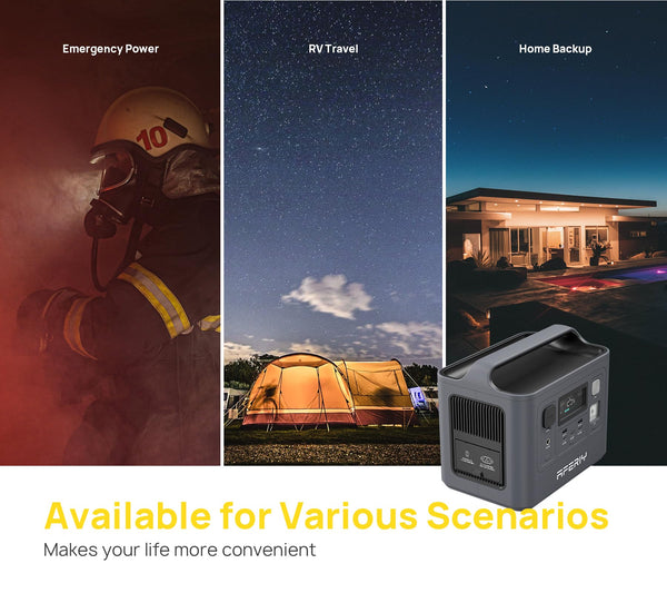 AFERIY Portable Power Station 800W, 512Wh Portable Power Station LiFePo4 Battery, 1-Hour Fast Charging, AC 220V-240V, UPS, 3500+ Charge Cycles, Solar Generator for Outdoor Camping/RV/Home Backup