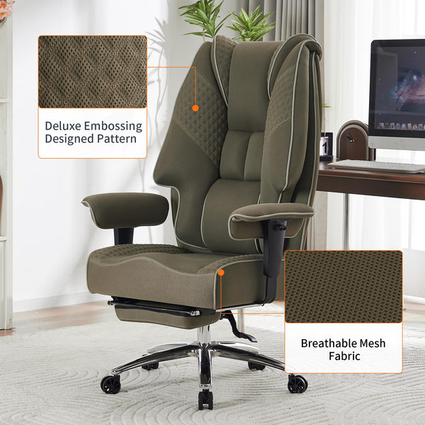 EXCEBET Ergonomic Office Chair – High Back PU Leather Executive Desk Chair with Adjustable Armrests, Swivel Computer Chair for Home/Office, Heavy Duty Support up to 400 lbs