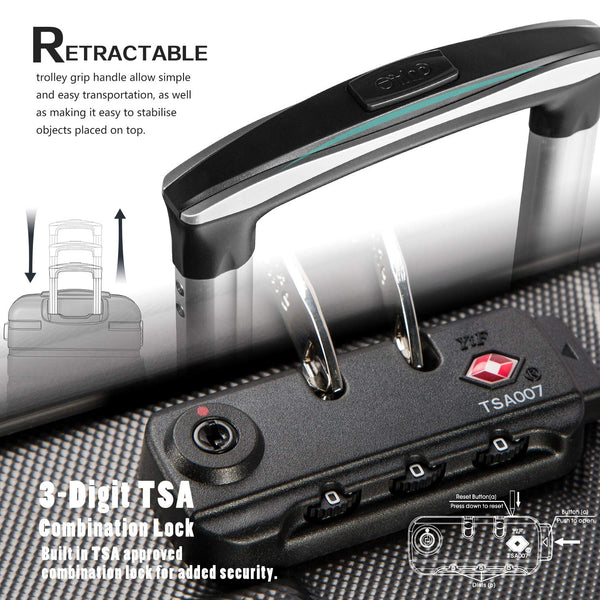 COOLIFE Suitcase Trolley Carry On Hand Cabin Luggage Hard Shell Travel Bag Lightweight with TSA Lock and Durable 4 Spinner Wheels (Lemon Yellow, L(77cm 93L))