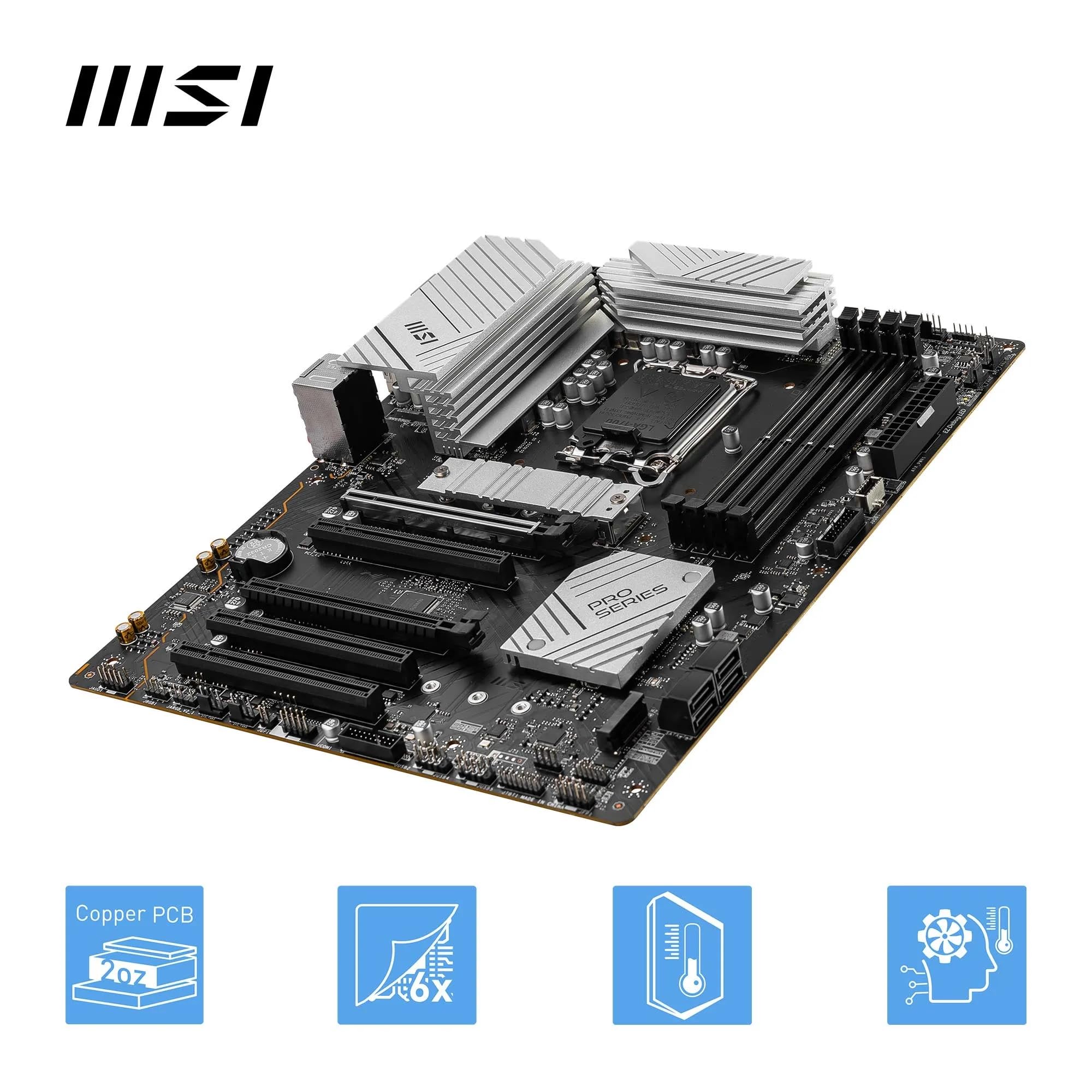 MSI B760 GAMING PLUS WIFI DDR4 Motherboard, ATX - Supports Intel 14th, 13th & 12th Gen Core Processors, LGA 1700 - DDR4 Memory Boost 5333+MHz/OC, 1x PCIe 4.0 x16, 2 x M.2 Gen4, 2.5G LAN, Wi-Fi 6E