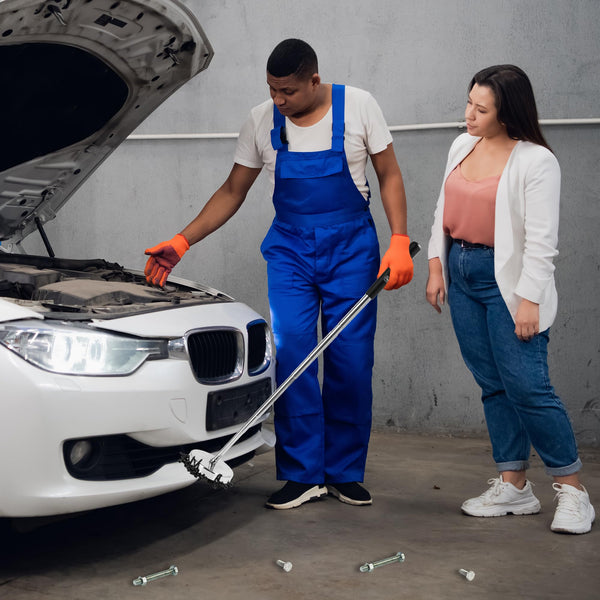 Mulwark Magnetic Sweeper Telescoping Pick-up Tool, 35LB Magnetic Stick, 1lb Magnetic Telescoping Pen, Magnetic Tray. Ideal for Picking up Nails, Screws, and Metal Debris