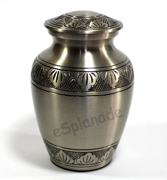 eSplanade Brass Cremation urn Memorials urns Container Jar Pot | Brass Urns | Metal Urn | Burial Urn | Memorial Urn (Steel)