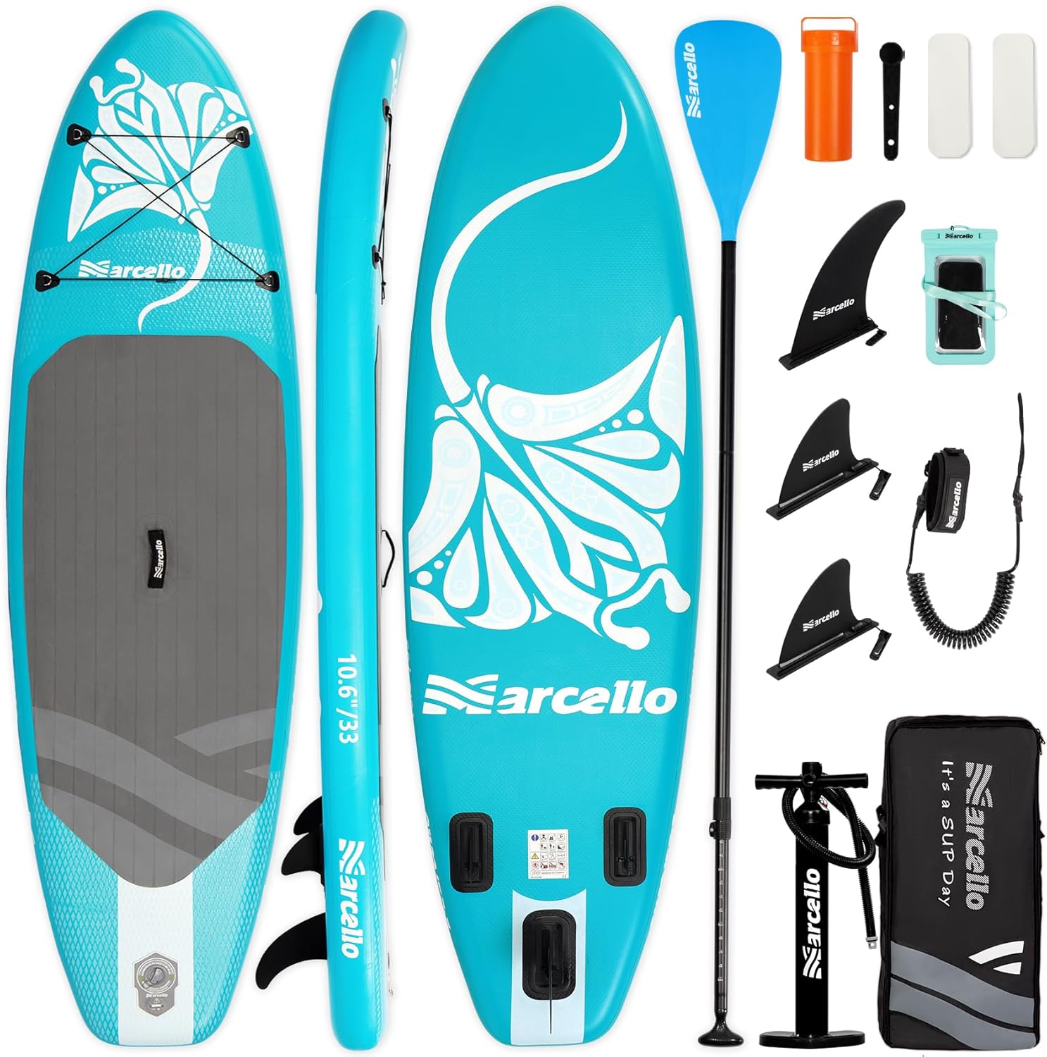Inflatable Stand UP Paddle Board, 10’6 x 33” x 6” Paddle Board with Backpack, Pump, non slip Mat, Phone Case Ultra-Light Paddle Boards for Adults