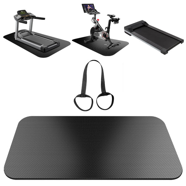 Treadmill Mat With Strap,Walking Pad Mat,Exercise Bike Mat,For Under Stationary Bike,Rowing Machine,Exercise Equipment,Spin Bike,Turbo Trainer,For