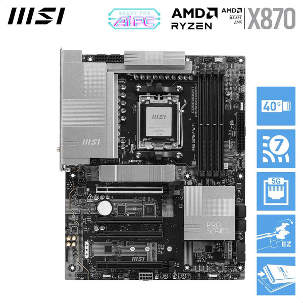 MSI X670E GAMING PLUS WIFI Motherboard, ATX - Supports AMD Ryzen 9000 / 8000 / 7000 Series Processors, AM5 - 80A SPS VRM, DDR5 Memory Boost 7800+ MHz/OC, PCIe 5.0 x16, M.2 Gen5, Wi-Fi 6E