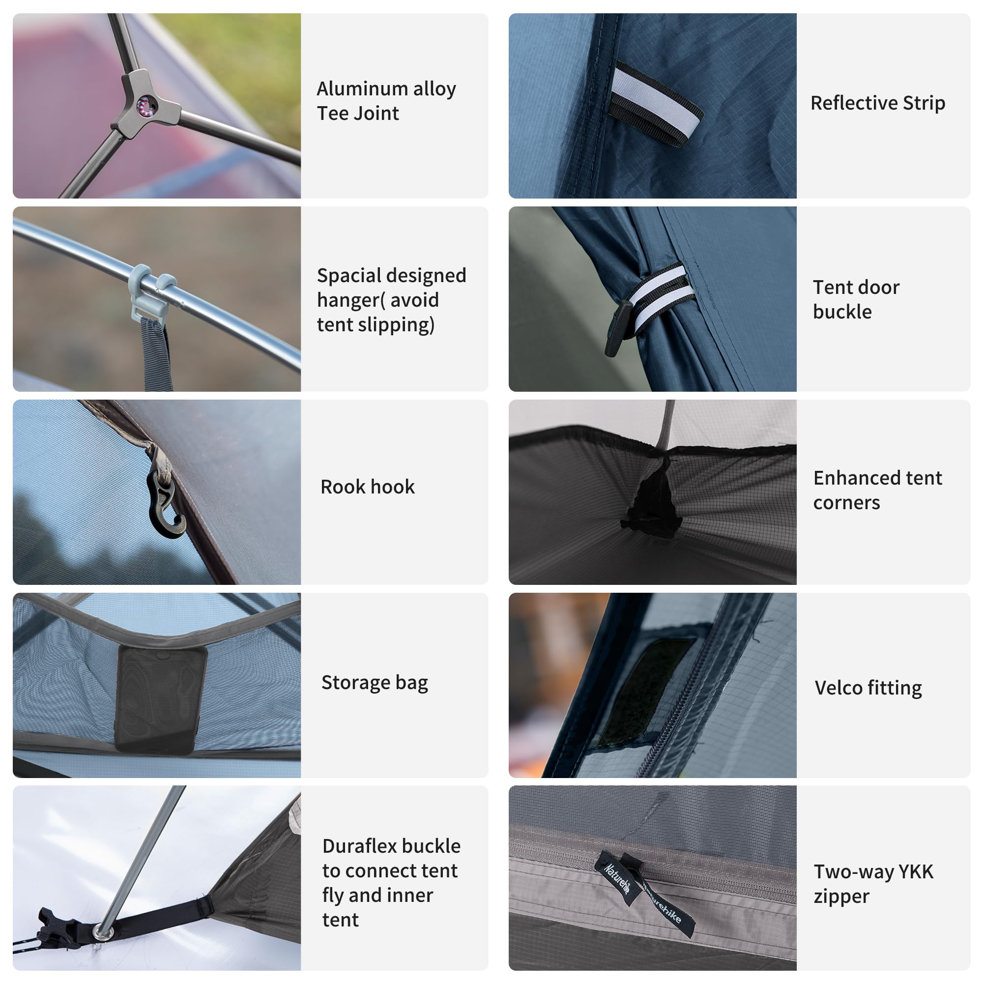 Naturehike Cloud up 1 Person Backpacking Tent Lightweight Camping Hiking Dome Tent for 1 Man