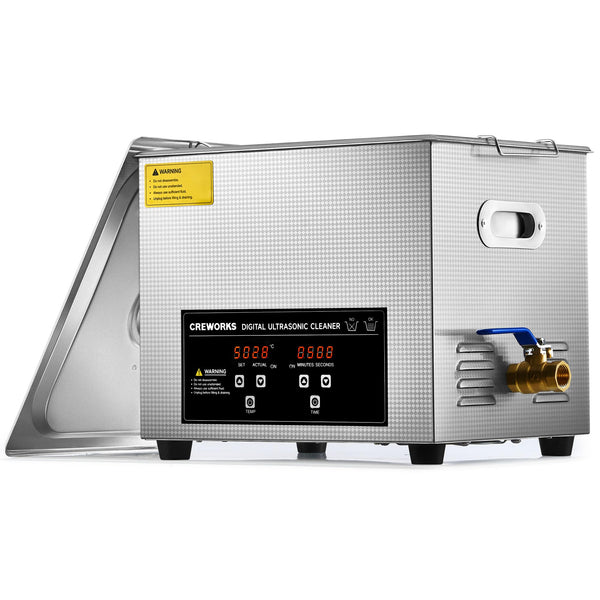 CREWORKS 6L Digital Ultrasonic Cleaner, 1.6 gal. Ultrasonic Cleaning Machine with Degas & Gentle Modes, 180W Professional Ultrasound Cleaner with 300W Heater and Timer for Glasses