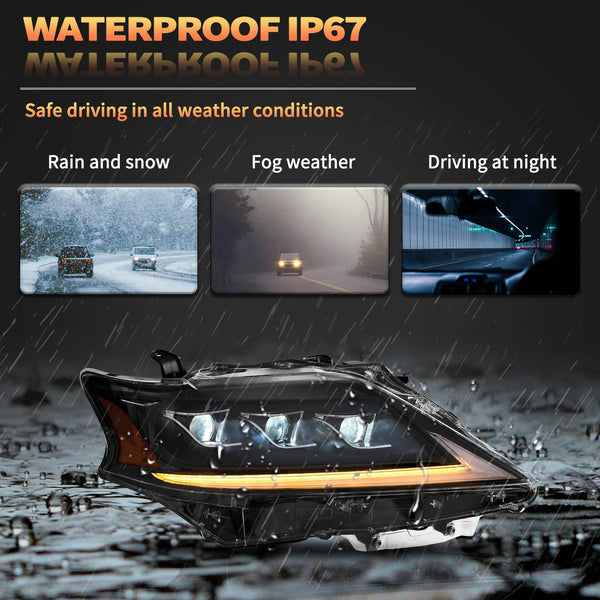 VLAND Motor LED Rear Lights compatible with RX270, RX330, RX350 F Sport, RX400h, RX450h, RX450hl 2010-2015, w/Amber Sequential Indicator, Driver & Passenger Side - Clear