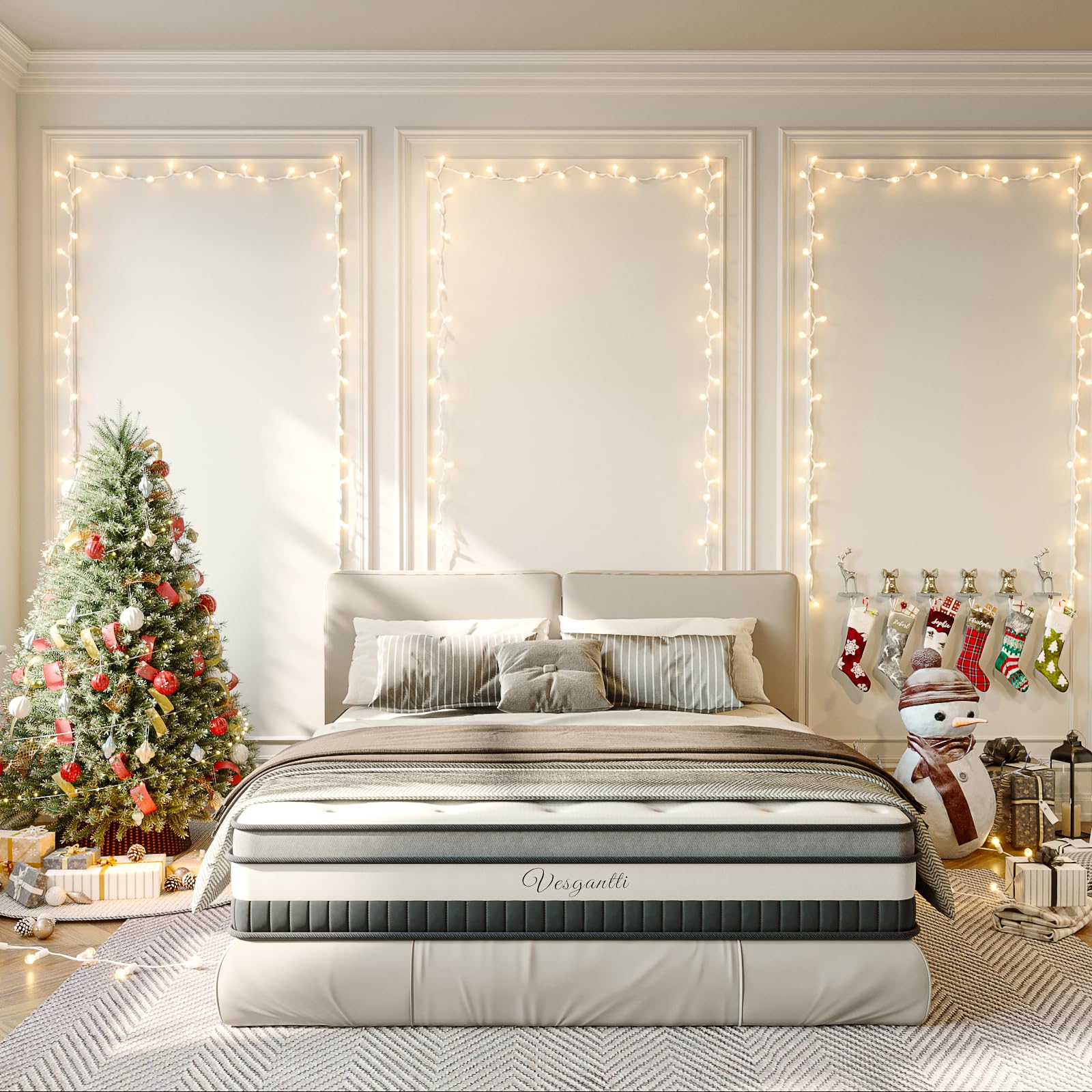 Vesgantti 3FT Single Mattress, 11 Inch Pocket Sprung Mattress Single with Breathable Foam and Individually Pocket Spring - Medium, Luxury Box Top Collection