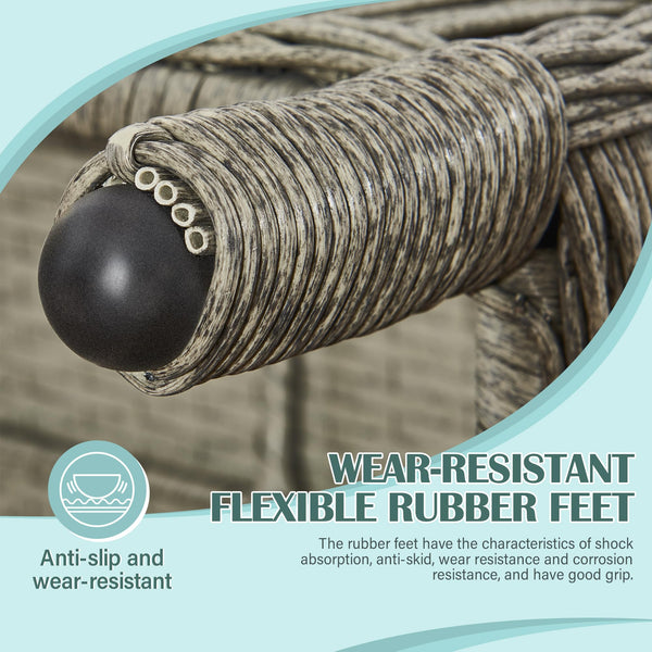 AOUXIN 3 Pieces Rattan garden furniture Patio Furniture Sets All Weather Outdoor Sectional Patio Sofa Manual Weaving Wicker Rattan Corner Sofa with Grey Cushions and Glass Table