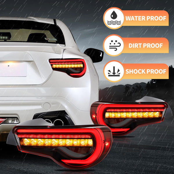 VLAND Rear Lights for GT86 FT86 2012-2020 BRZ 2013-2020 Tail Lights Assembly with Sequential Turn Signal (smoked a)