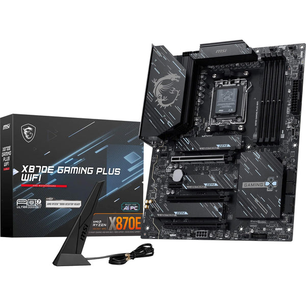 MSI X670E GAMING PLUS WIFI Motherboard, ATX - Supports AMD Ryzen 9000 / 8000 / 7000 Series Processors, AM5 - 80A SPS VRM, DDR5 Memory Boost 7800+ MHz/OC, PCIe 5.0 x16, M.2 Gen5, Wi-Fi 6E