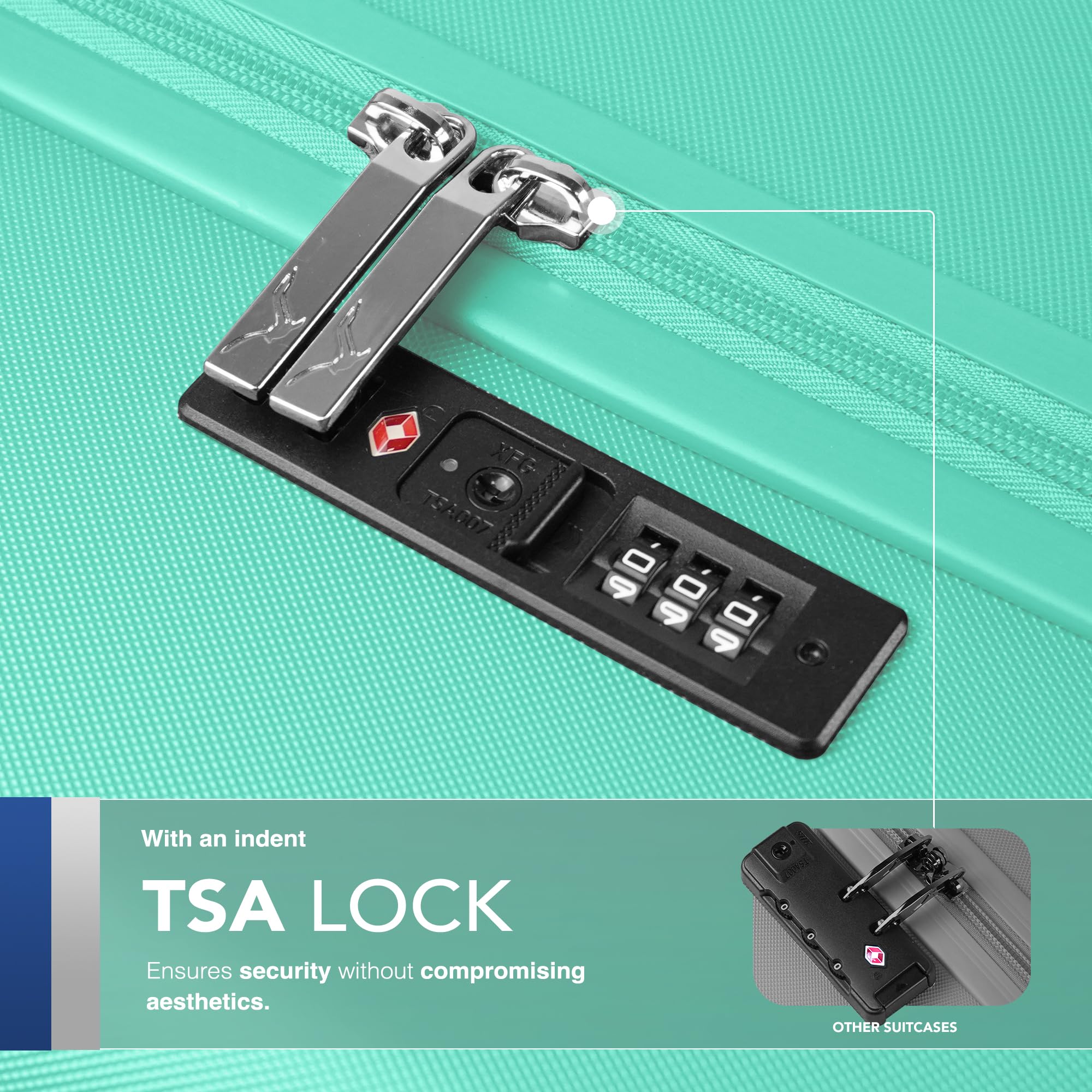 LUGG 15 Inch Vacay Cabin Case - 45x36x20 cm, Airline Approved Carry On Suitcase, ABS Lightweight Suitcase, Water Resistant Hard Suit Case with 360° Spinner Wheels, Carry On Bag with TSA Indent Lock