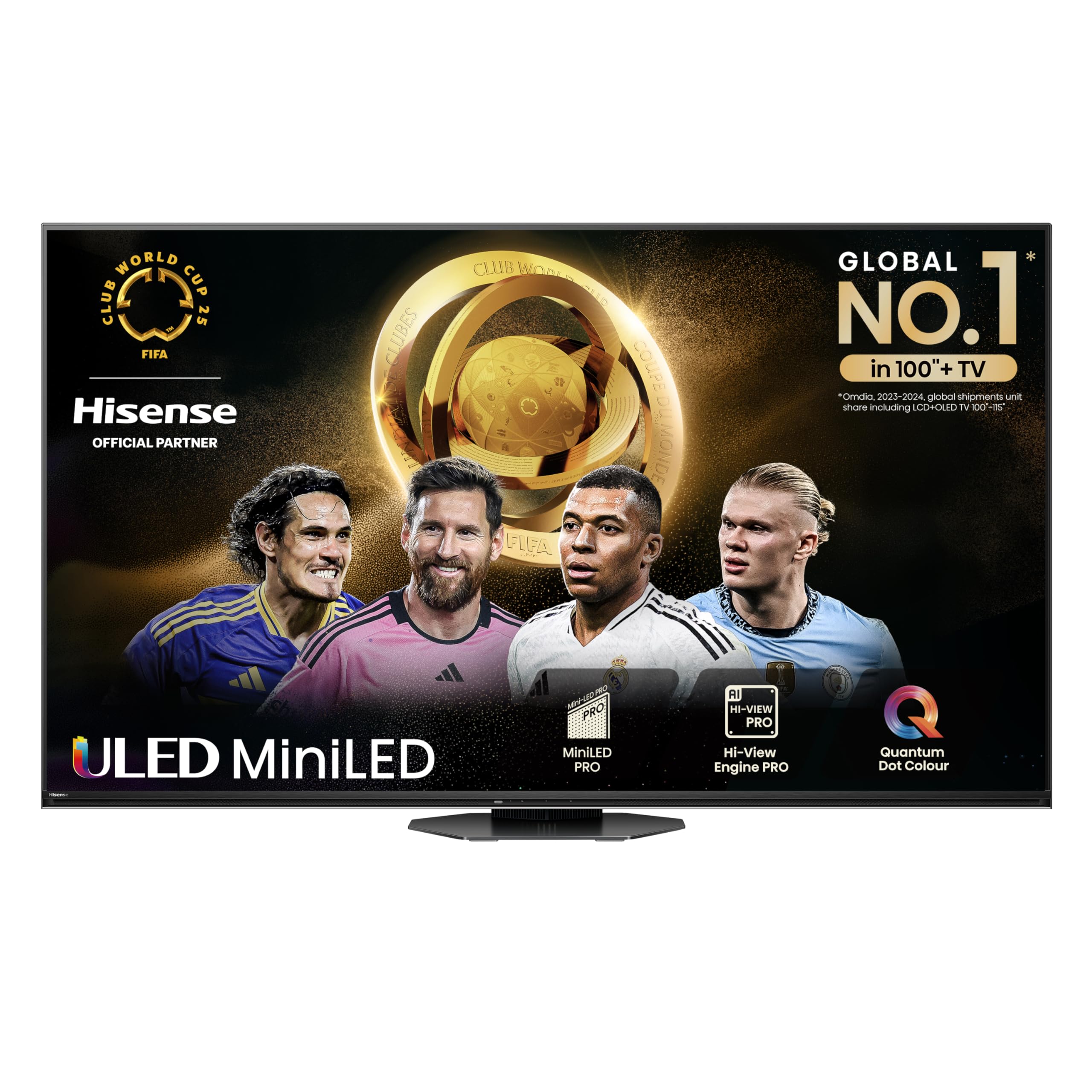 Hisense 55 Inch 4K Mini-LED TV 55U6NQTUK - Quantum Dot Colour, Dolby Vision Atmos, Hi-View Engine, FilmMaker Mode, Vidaa OS with Voice Control, Freely, Youtube, Netflix and Disney+ (2024 Model)