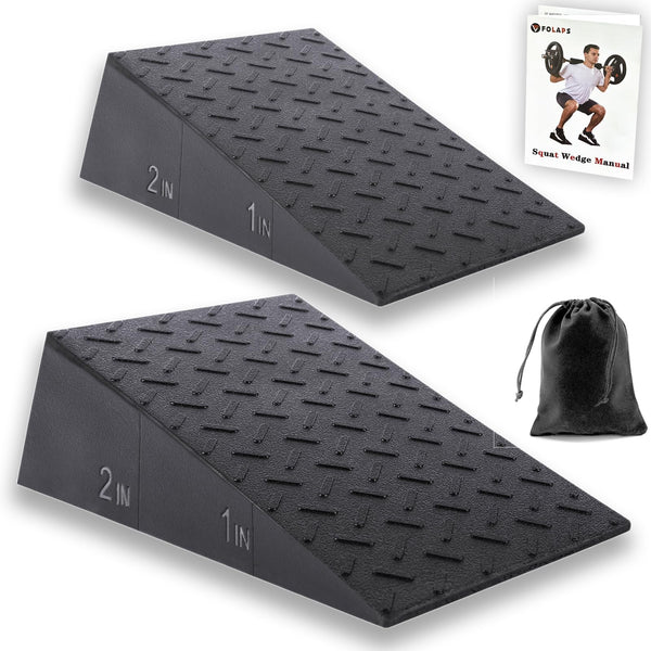 Squat Wedge Block for Heel Elevated Squat Weightlifting 2PCS Non-Slip Slant Board for Squats Large Squat Blocks Calf Stretcher Improve Mobility