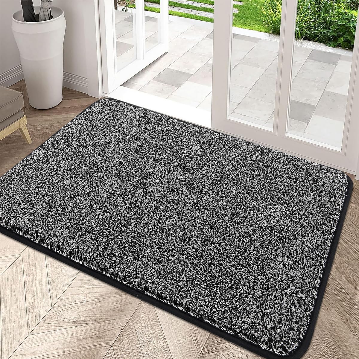Pauwer Indoor Outdoor Doormat Absorbent Barrier Door Mat 90 x 150 cm, Low-Profile Front Door Mats Non Slip Entrance Dirt Trapper Door Floor Mat