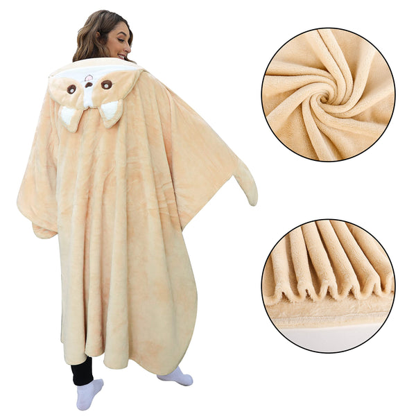 Shoppawhile Sloth Gifts for Women Wearable Hooded Blanket Soft Cute Warm Fluffy Sloth Hooded Blanket 59 * 51 inch