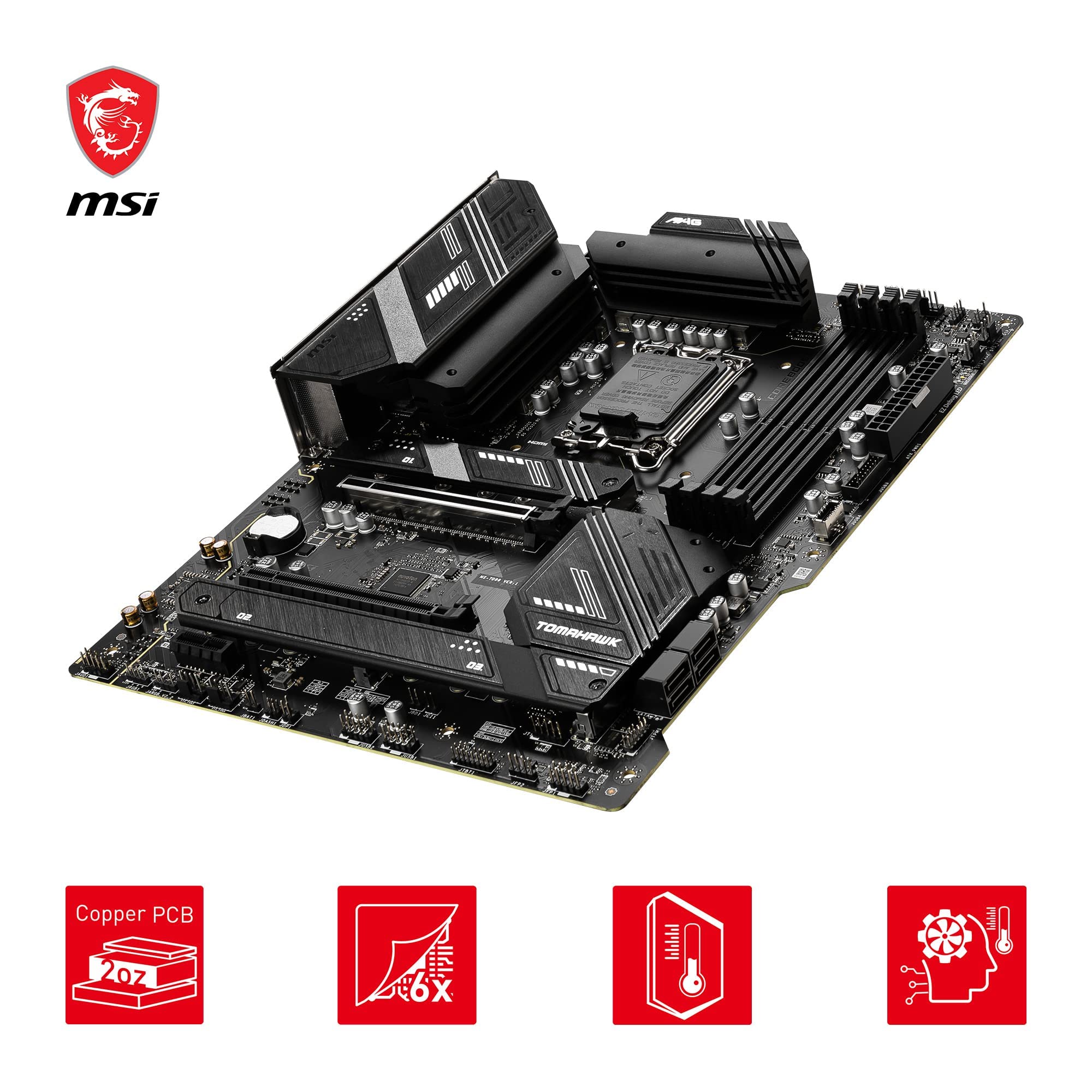 MSI B760 GAMING PLUS WIFI DDR4 Motherboard, ATX - Supports Intel 14th, 13th & 12th Gen Core Processors, LGA 1700 - DDR4 Memory Boost 5333+MHz/OC, 1x PCIe 4.0 x16, 2 x M.2 Gen4, 2.5G LAN, Wi-Fi 6E