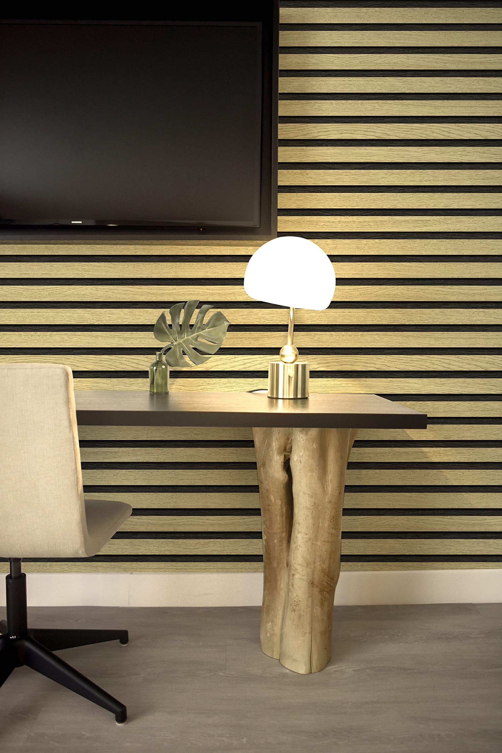 myforHD Self-Adhesive Wood Grating Wallpaper Wood Stripe Grain Natural Wooden Slats Wallpaper Peel and Stick Contact Paper PVC Vinyl Film Removable Waterproof