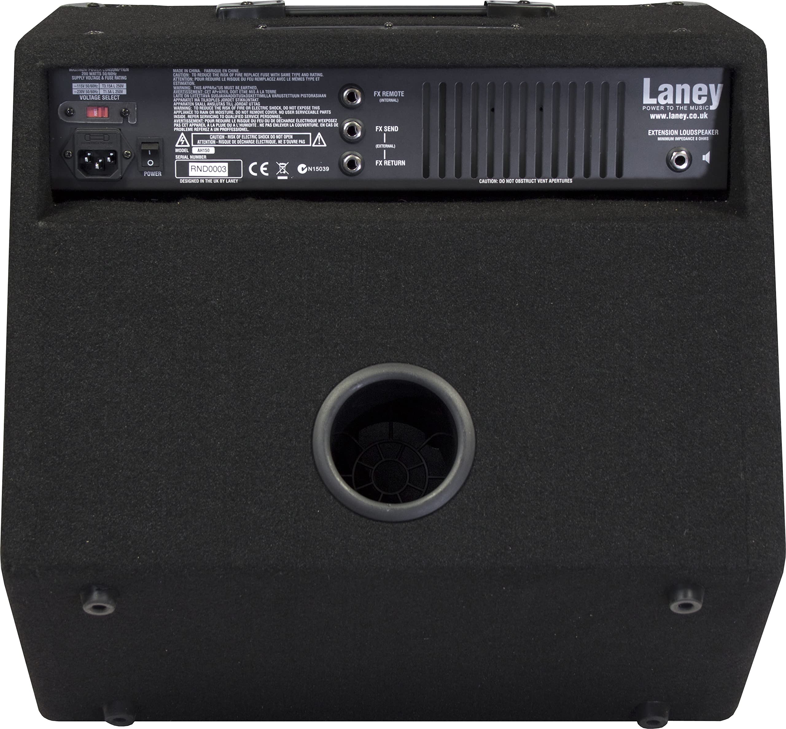 Laney AUDIOHUB Series AH80 - Multi-Input Combo Amp - 80W - 10 inch Woofer plus Horn, Black