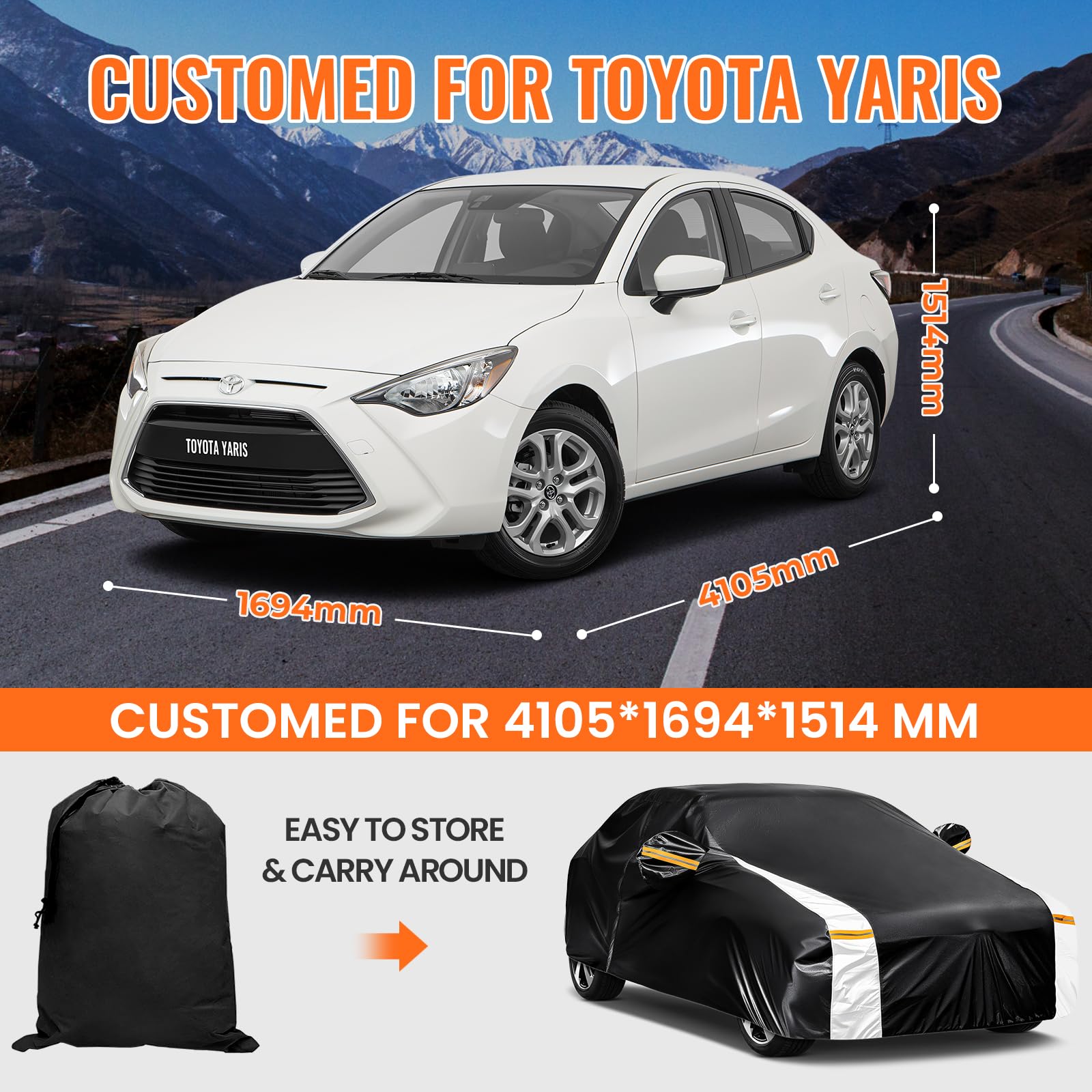 Car Cover Custom Fit for Mini Convertible F57(2016-2023), Car Covers for Outside Storage Waterproof Breathable, Full Cover Outdoor All Weather Protection Rain Sun Dust with Zip and Cotton(Black)