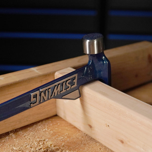 Estwing E6-24TM 24oz 16-inch Milled Face Hammertooth Hammer with Vinyl Shock Reduction Grip, Blue