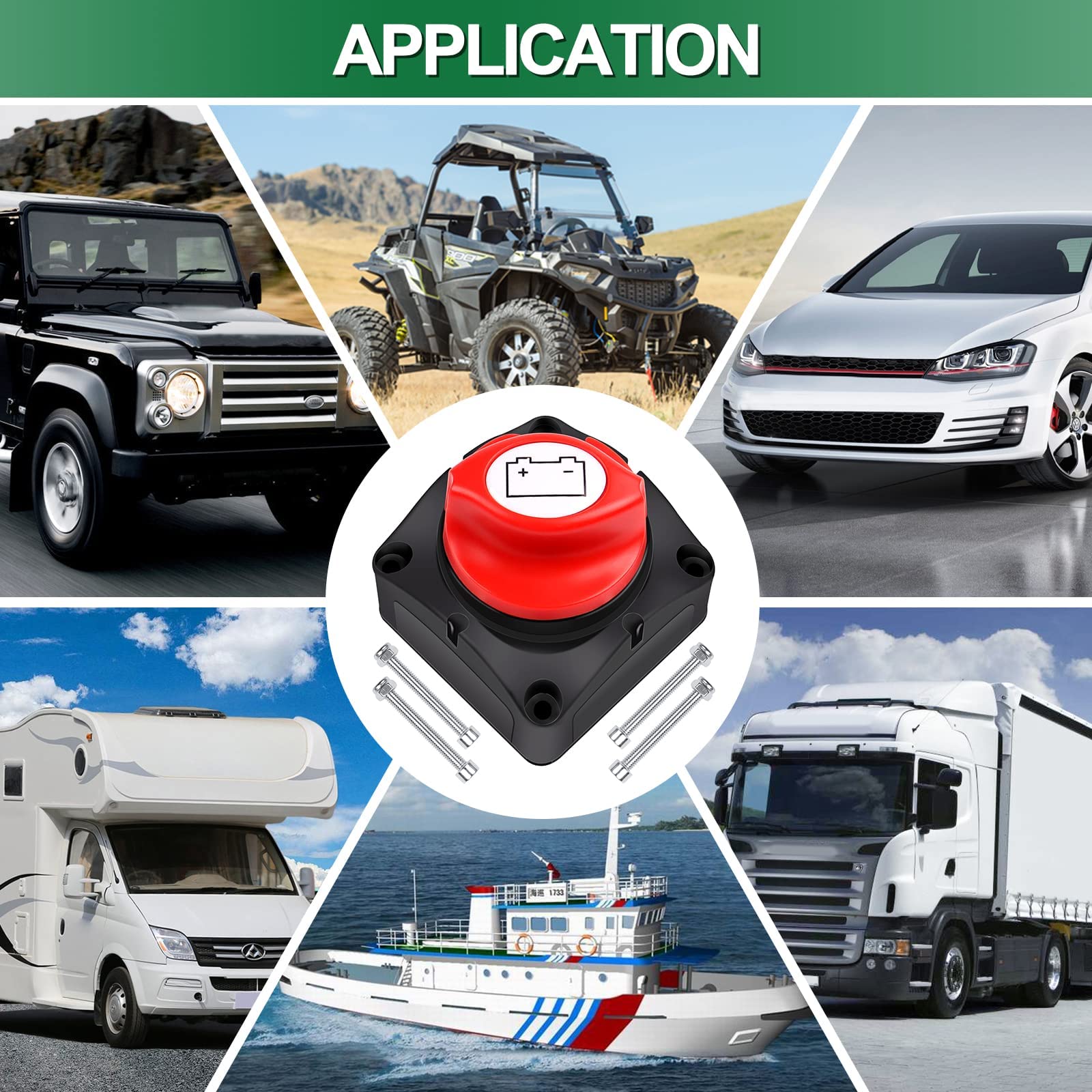 Bolatus Battery Isolator Switch 12V 24V 48V Battery Switch 275A Battery Kill Switch 1-2-Both-OFF Battery Cut Off Switch for Car Truck Boat Yacht Caravan Motorcycle