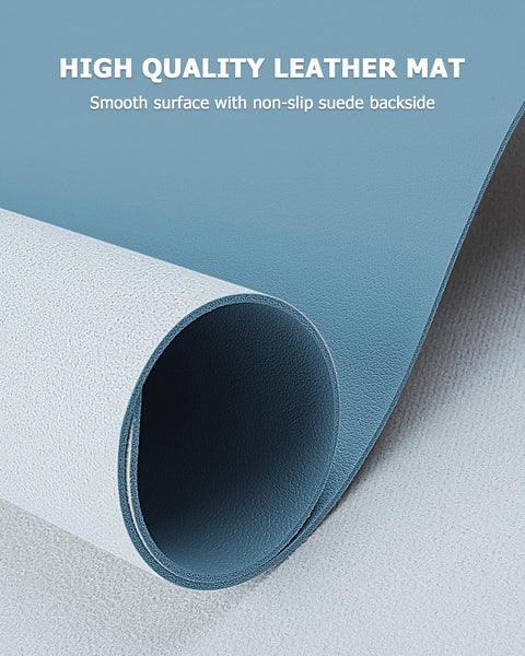 MOLMO Non-Slip Desk Mat, Waterproof Desk Pad Table Protector, Easy Clean Laptop Mat Large Mouse Pad Leather Writing Mat with Suede for Office /Home/Decor (Light Green, 60 x 35 cm)