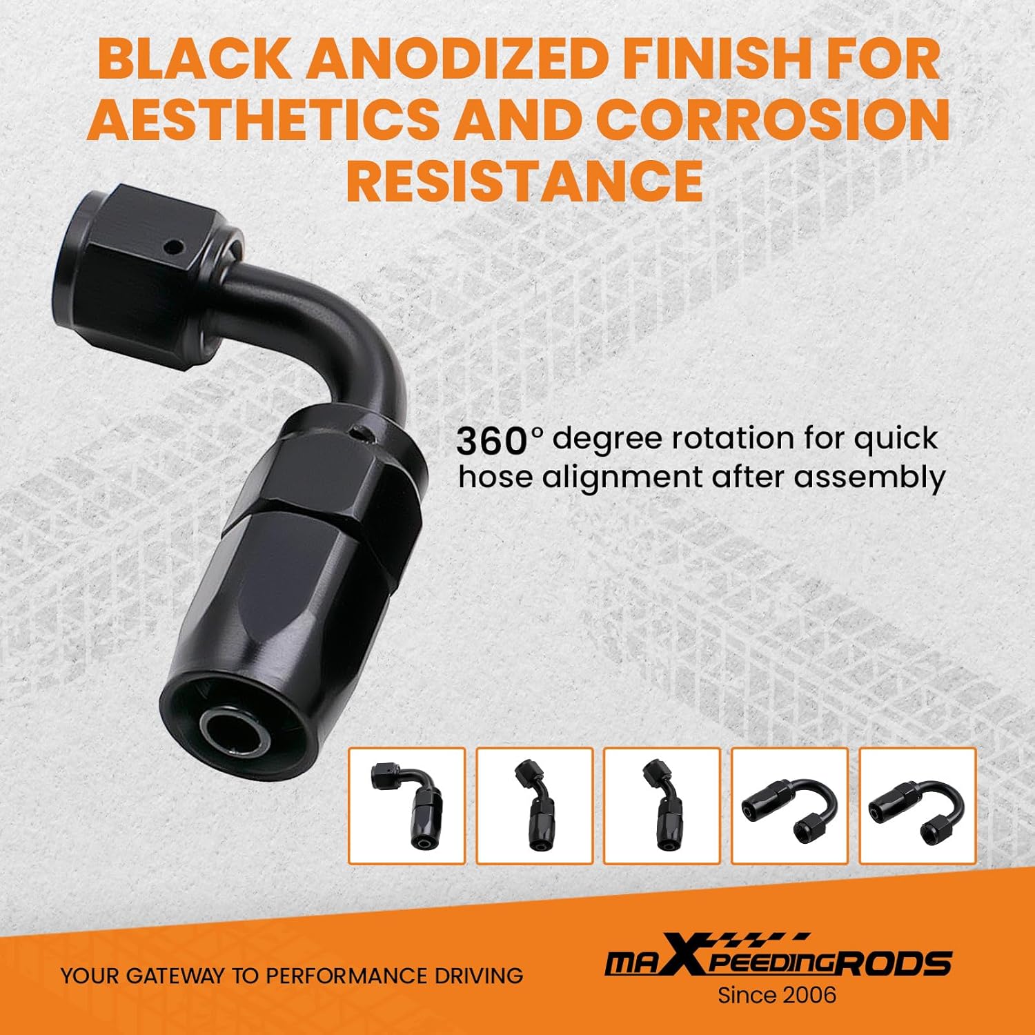 maXpeedingrods AN6 5M Stainless Steel Flexible Braided Fuel Hose Remote Oil Cooler Line Coolant Pipe 0.55", with Hose End Fitting Adapters