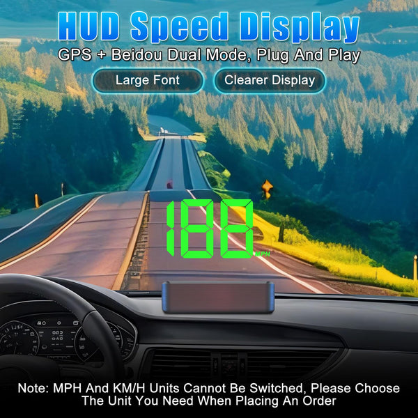 WODHMIEY HUD Speedometer Projector,Windshield Projector Speedometer HUD with GPS & Beidou, Auto Brightness Adjustment, 10Hz Refresh Rate, Clear Display with Sunshade, Automatic Startup White MPH