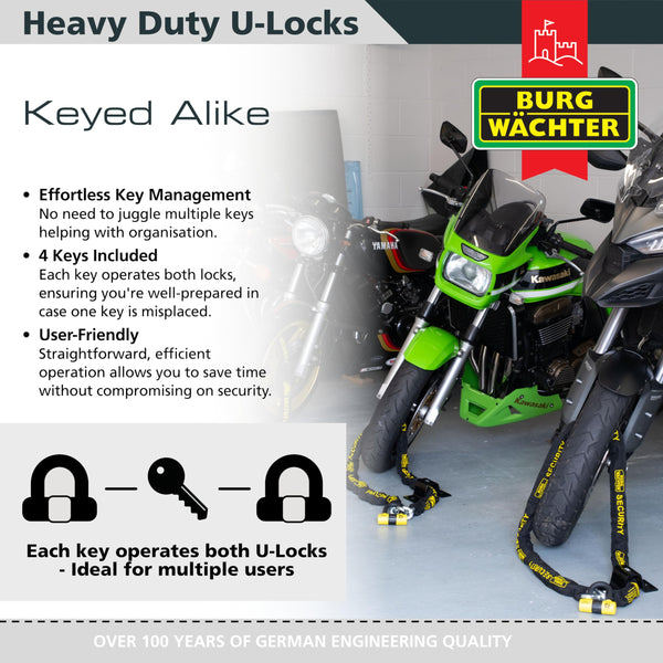 Burg-Wächter 100D Y Sold Secure Gold Motorbike, Single U Lock