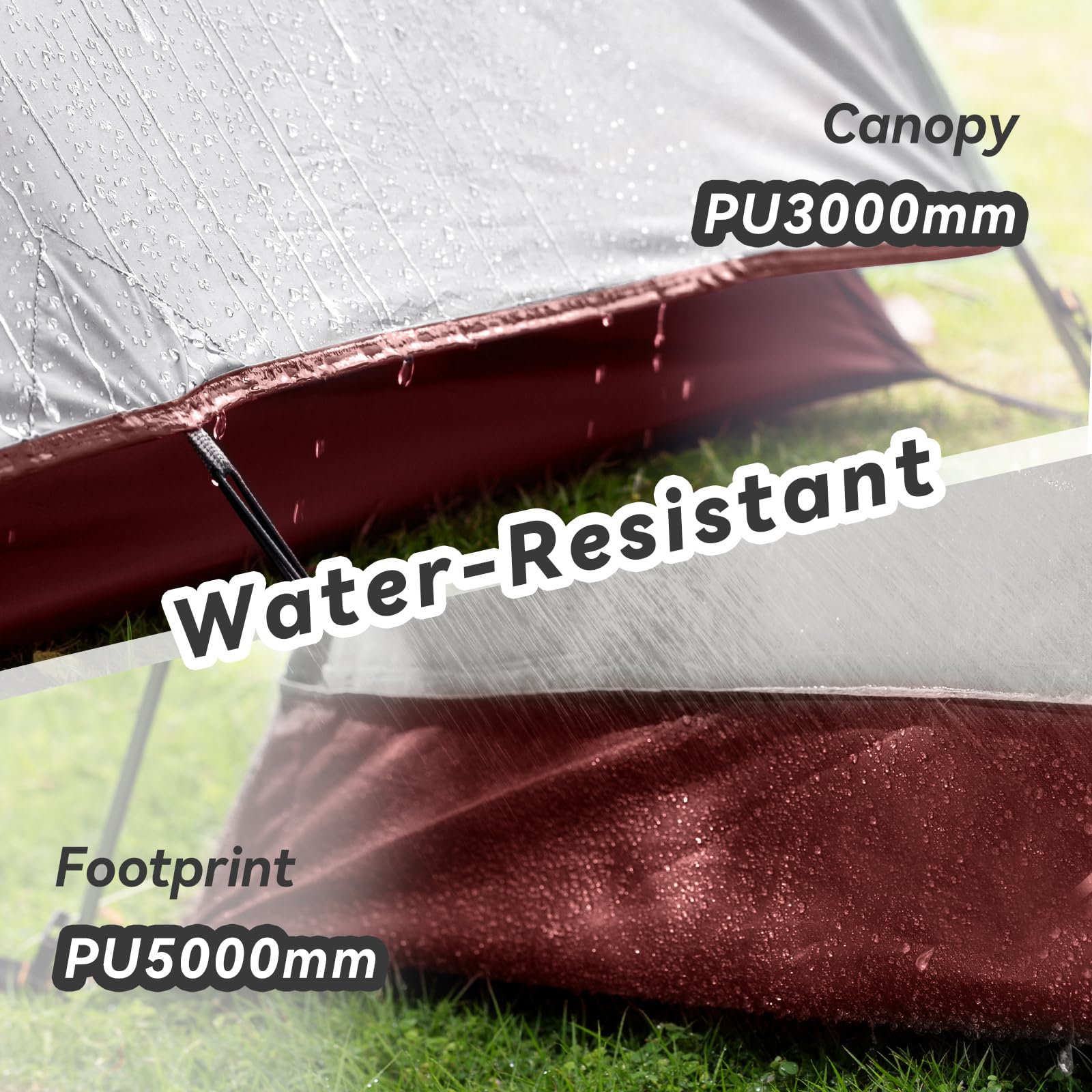 Forceatt Tent, 2-4 Man Tent for Camping, Easy Setup Lightweight Two Doors PU3000mm Waterproof Dome Tent, Windproof Instant Outdoor Tent Suitable for Traveling, Beach, Camping, Hiking, Mountaineering