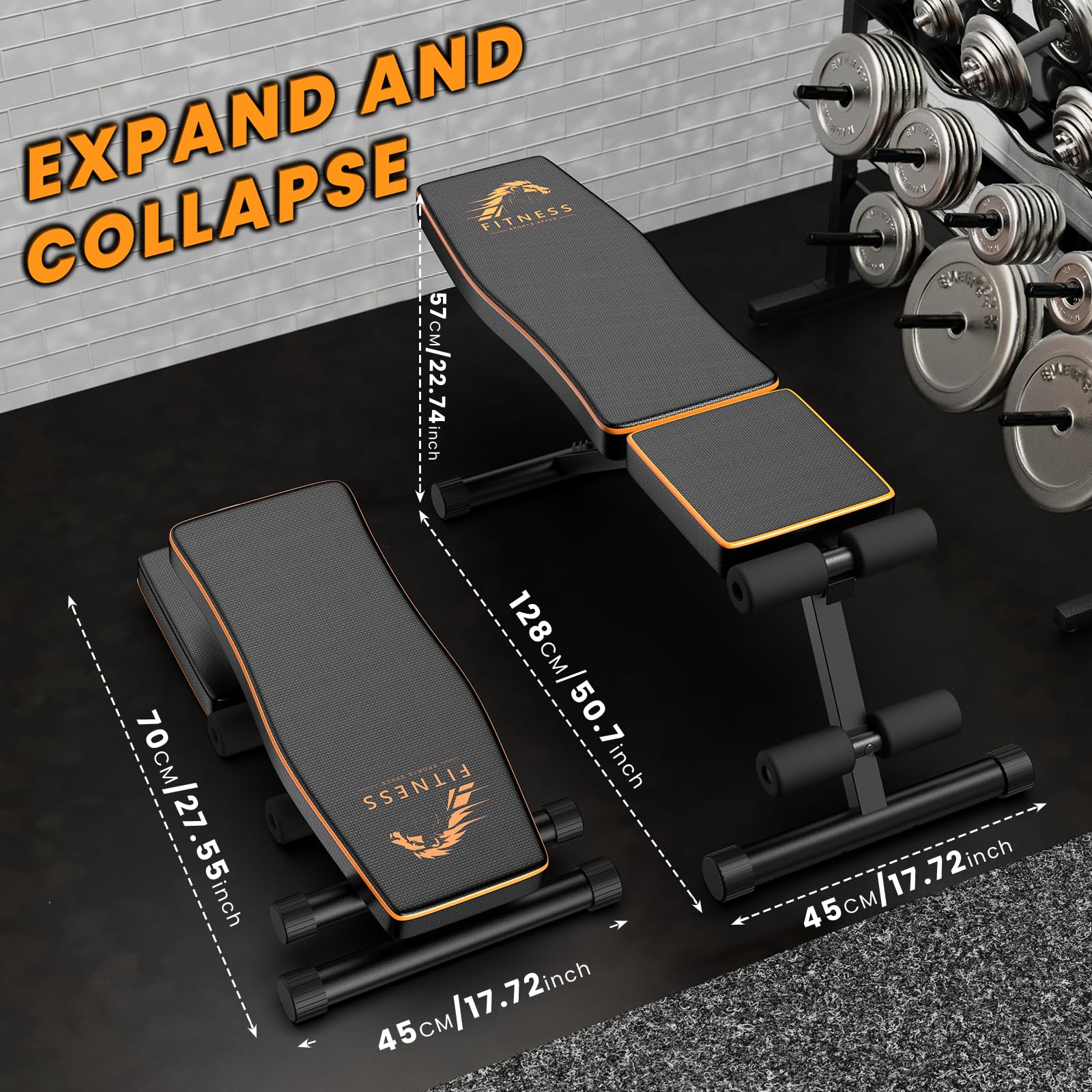 Dskeuzeew Weight Bench, 660 LB Stable Workout Bench, 8 Backrest Adjustments, Adjustable Strength Training Bench for Full Body Workout with Fast Folding