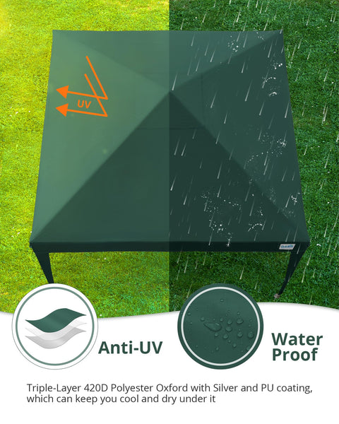 Quictent Pop Up Canopy Gazebo with Removable Sidewalls, Adjustable Height Event Shelter, 3x3m (10x10ft) Portable Tent for Garden Party, Camping, White