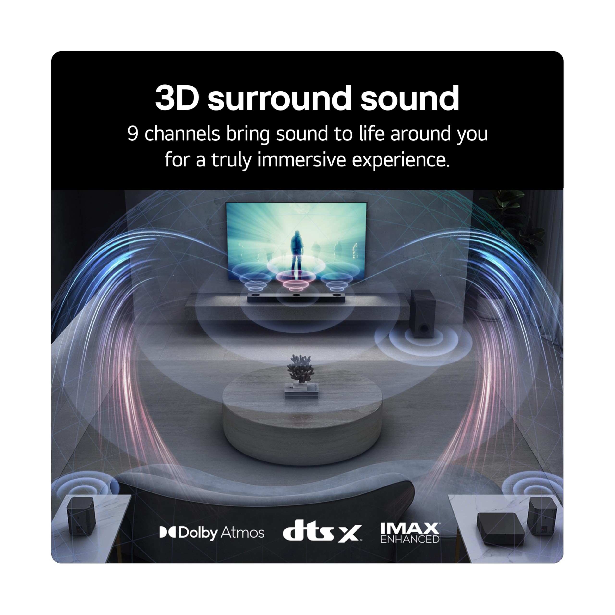 LG USC9S Bluetooth Soundbar for TV with Dolby Atmos & Wireless Subwoofer 3.1 channel