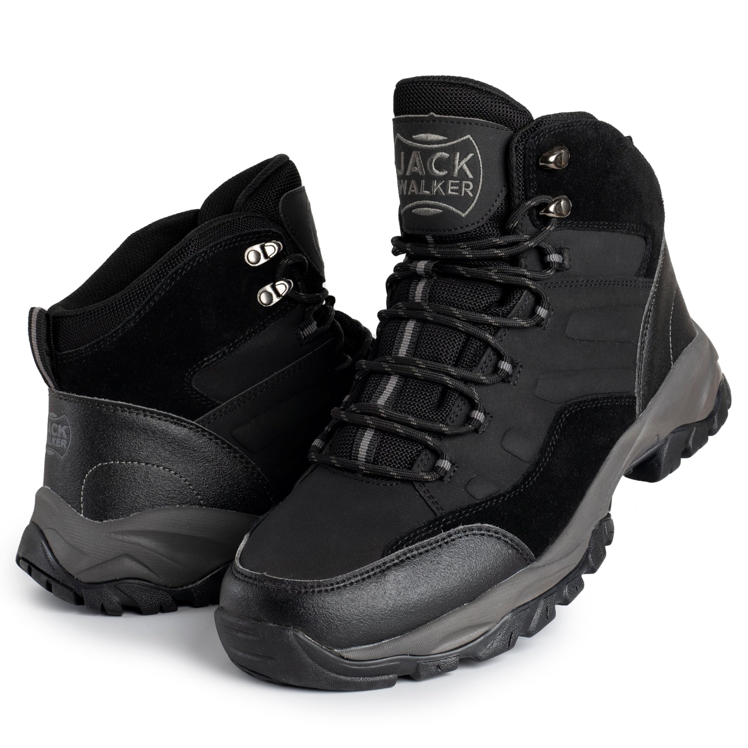 Jack Walker Mens Walking Leather Boots Lightweight Vent Breathable Hiking Trekking Shoes JW8215