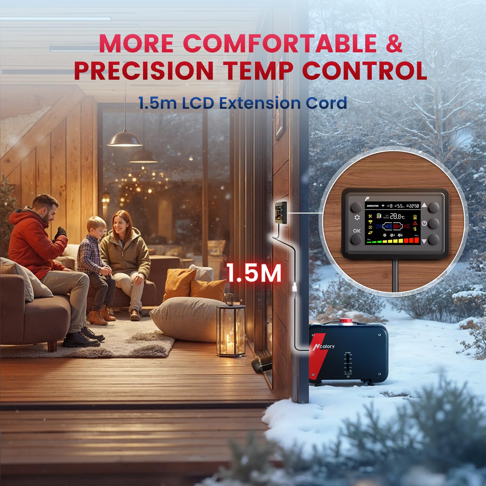 8KW Diesel Heater, HBS1S Portable Diesel Air Heater with App Control, 10-Temperature Settings, 18% Boost in Burning Efficiency, Auto Start-Stop, and 240V AC 12V 24V DC, for Car, Campers, 2025 Upgraded