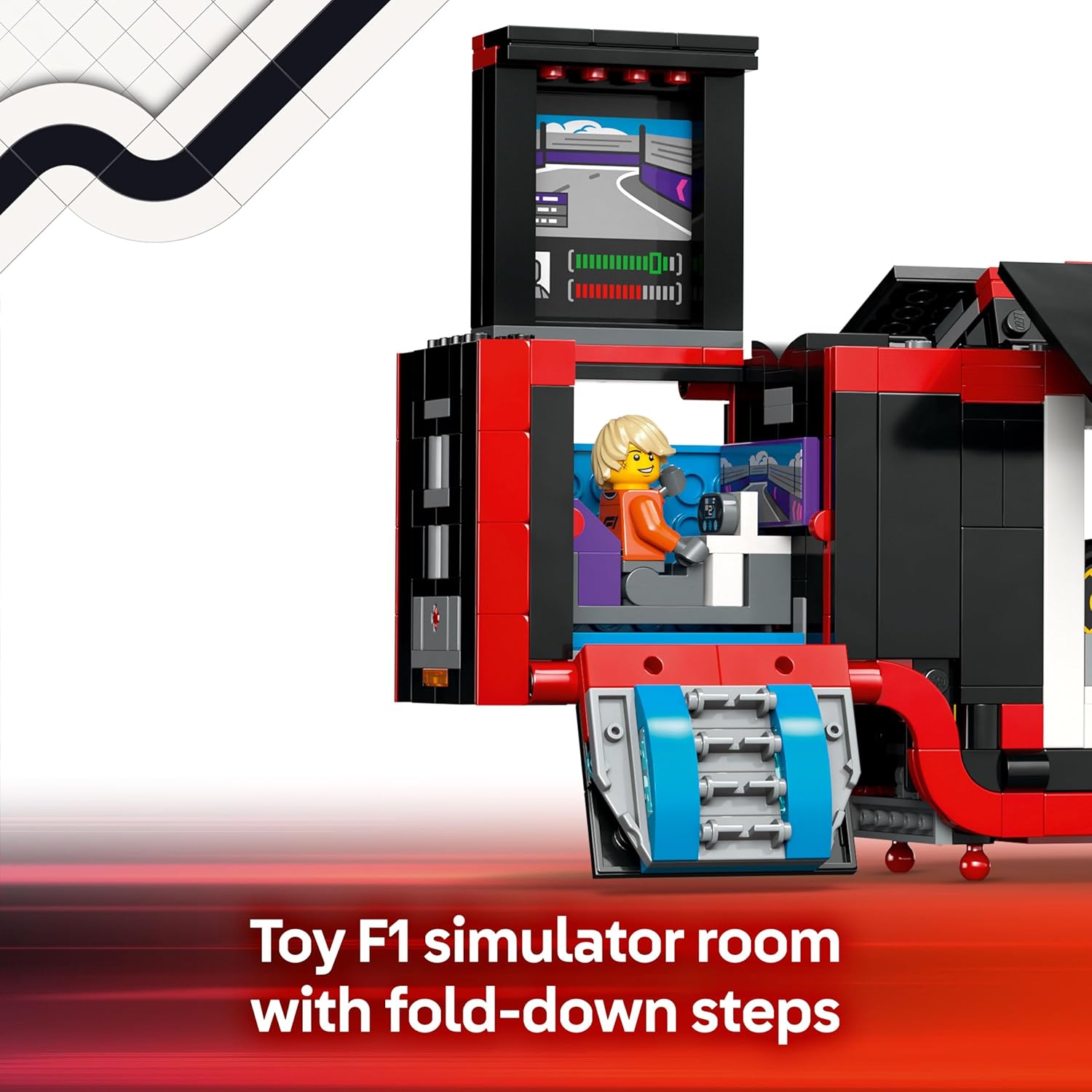 LEGO City F1 Truck with RB20 & AMR24 F1 Cars - Car Transporter Toy for RB & Aston Martin Formula 1 Teams - Incl. 2 Drivers & Race Simulator - Gifts for 8+ Year Old Boys & Girls - 60445